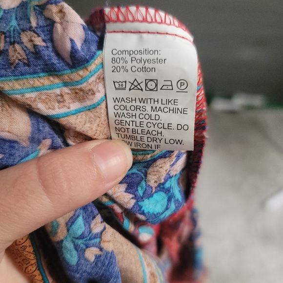 Red Floral Medium Maxi Dress with Ruffle Hem by Ranlege - Picture 8 of 11